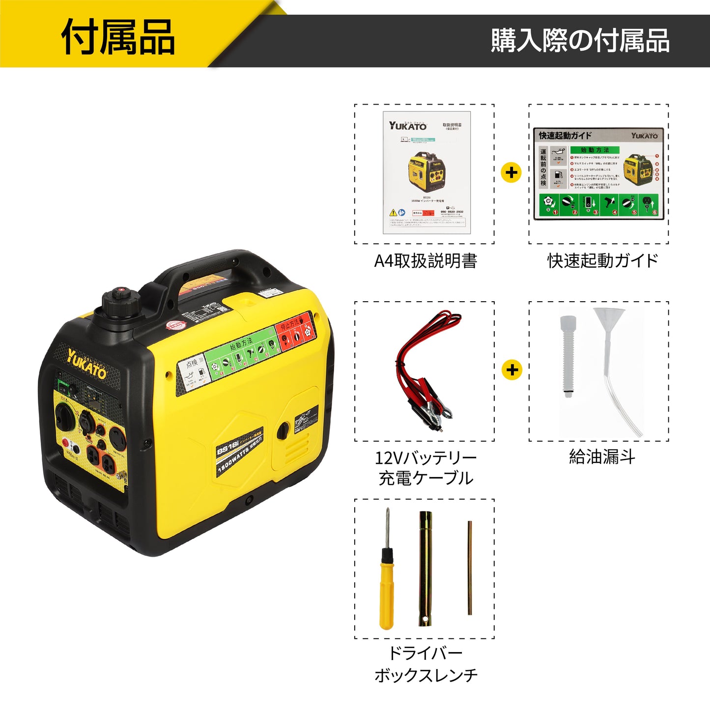 YUKATO BS18i インバーター発電機 1800W