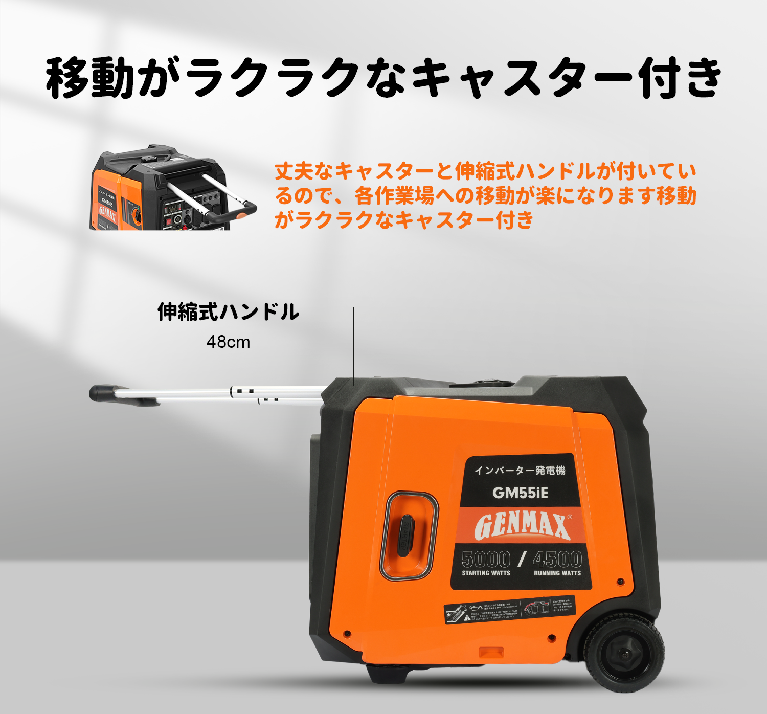 GENMAX インバーター発電機 GM55iE 定格出力4.5kVA – YUKATOジャパン公式サイト