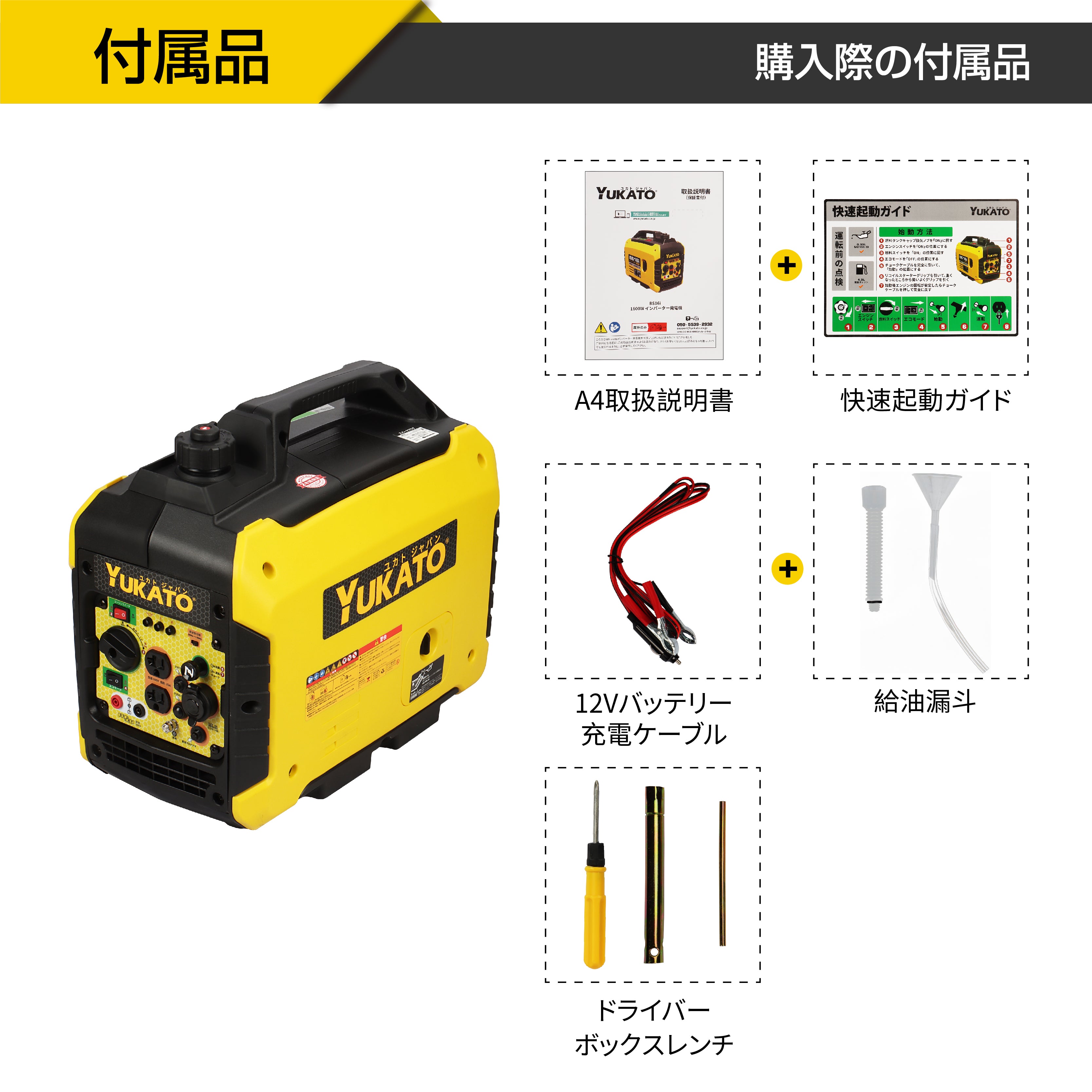 YUKATO BS16i インバーター発電機 1600W – YUKATOジャパン公式サイト